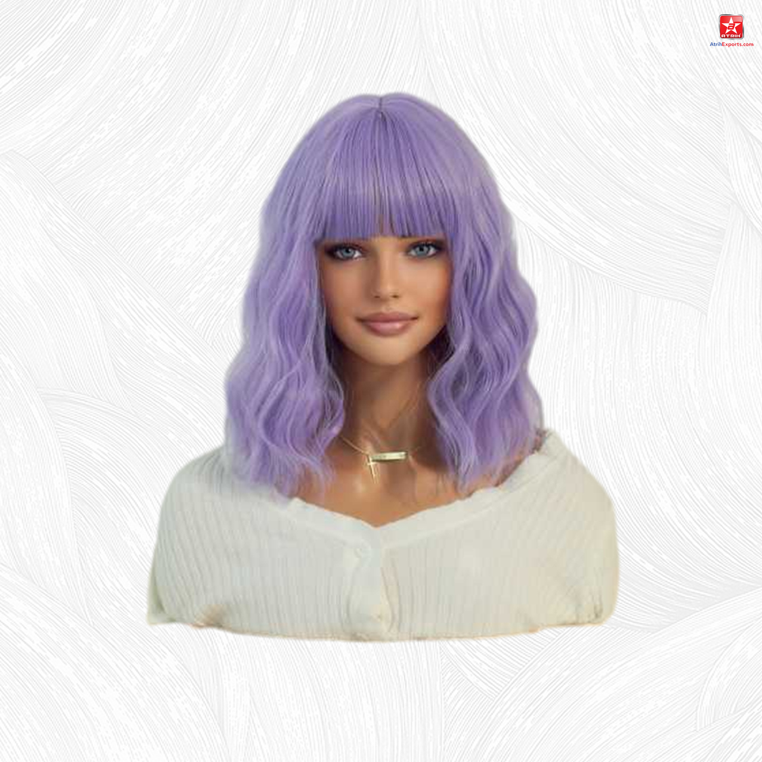 Rihanna Purple Curly Wig Women's Purple Short Curly Wig