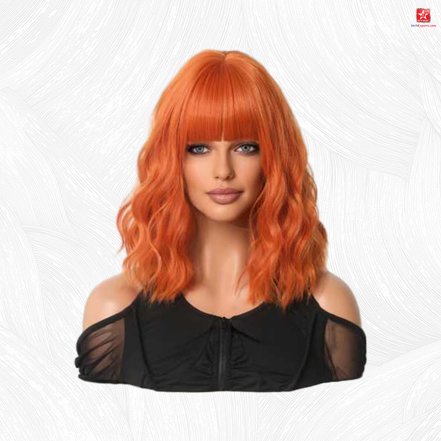 Premium Synthetic Wigs Women's Dirty Orange Short Curly Wig