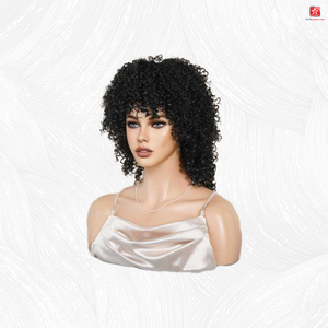 Peluca rizada brasileña del frente del cordón peluca afro rizada negra de las mujeres del cabello humano rizado
