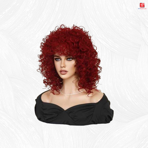 Peluca de pelo brasileño Bob peluca rizada corta de color rojo pardusco africano para mujer