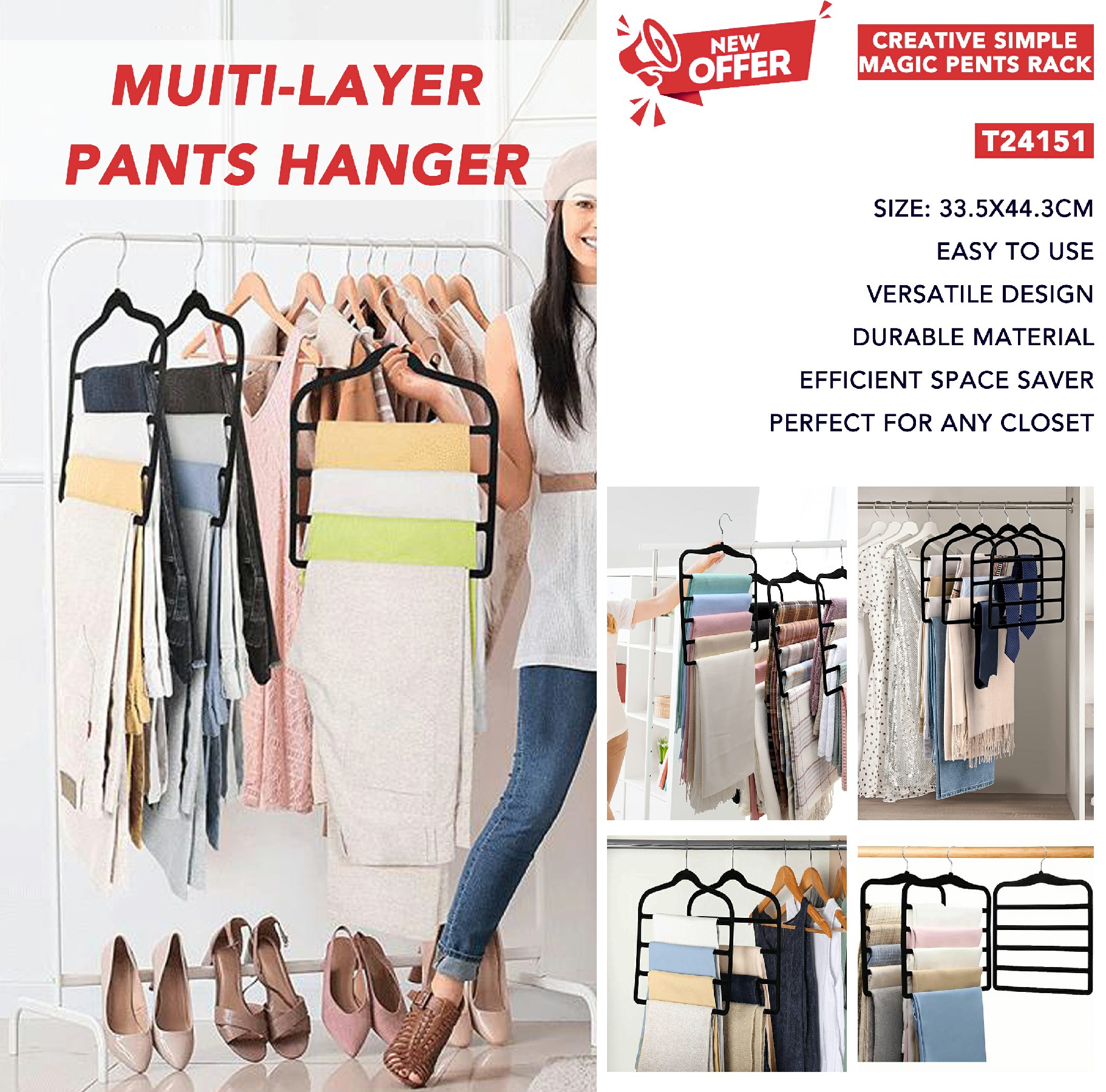 La solución definitiva para ahorrar espacio: descubra los beneficios de las perchas para pantalones multicapa