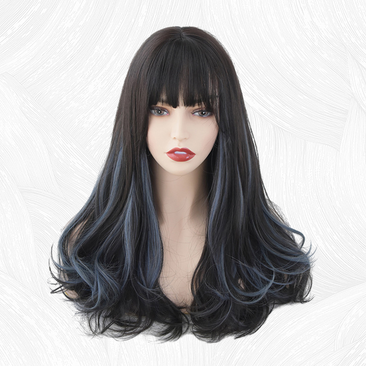 Mejora tu apariencia con una peluca de cabello largo y rizado teñida con ondas grandes para mujer