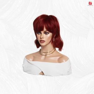 Peluca de cabello humano con encaje frontal Peluca corta roja para mujer