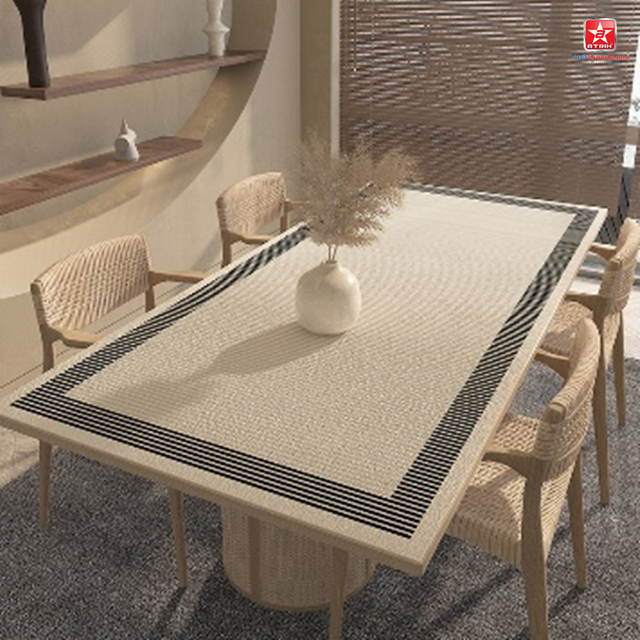 ATRIH EXPORTS Mantel rectangular de piel sintética resistente al agua y al aceite