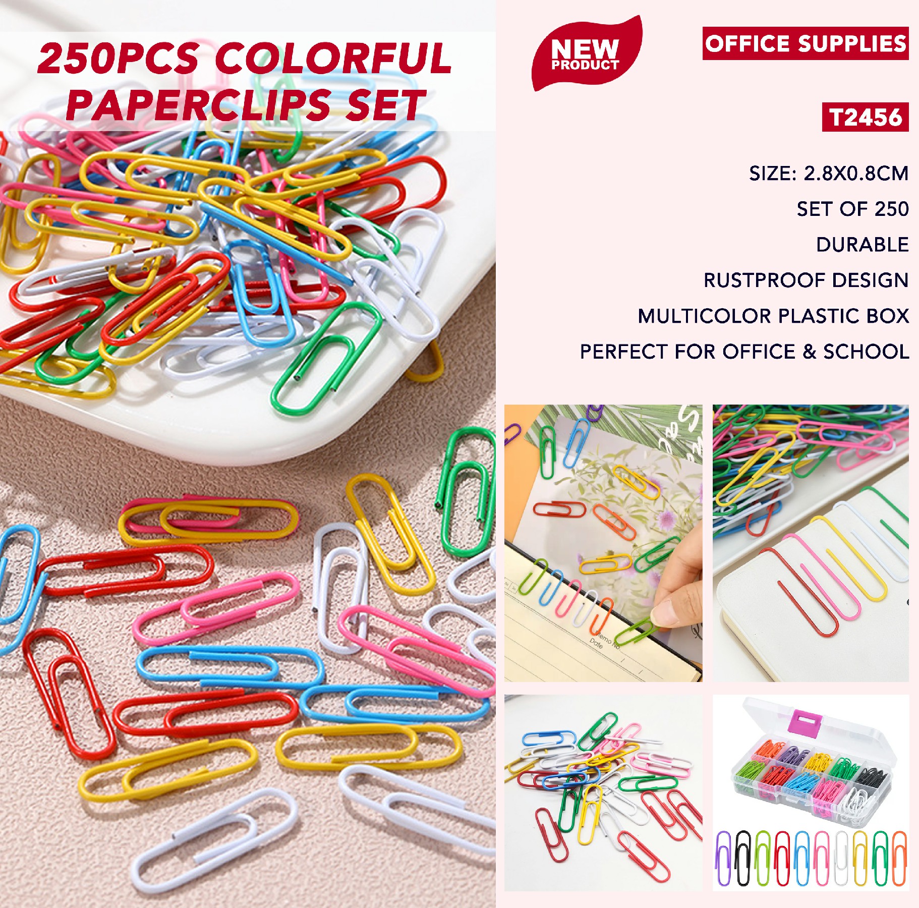 Organice su espacio de trabajo con clips de colores vibrantes