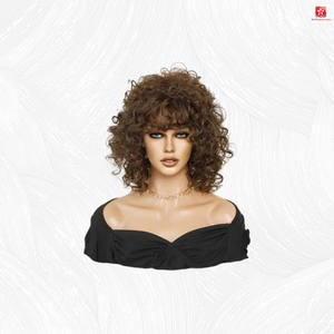 Pelucas afro rizadas y rizadas Peluca afro corta y rizada marrón para mujer
