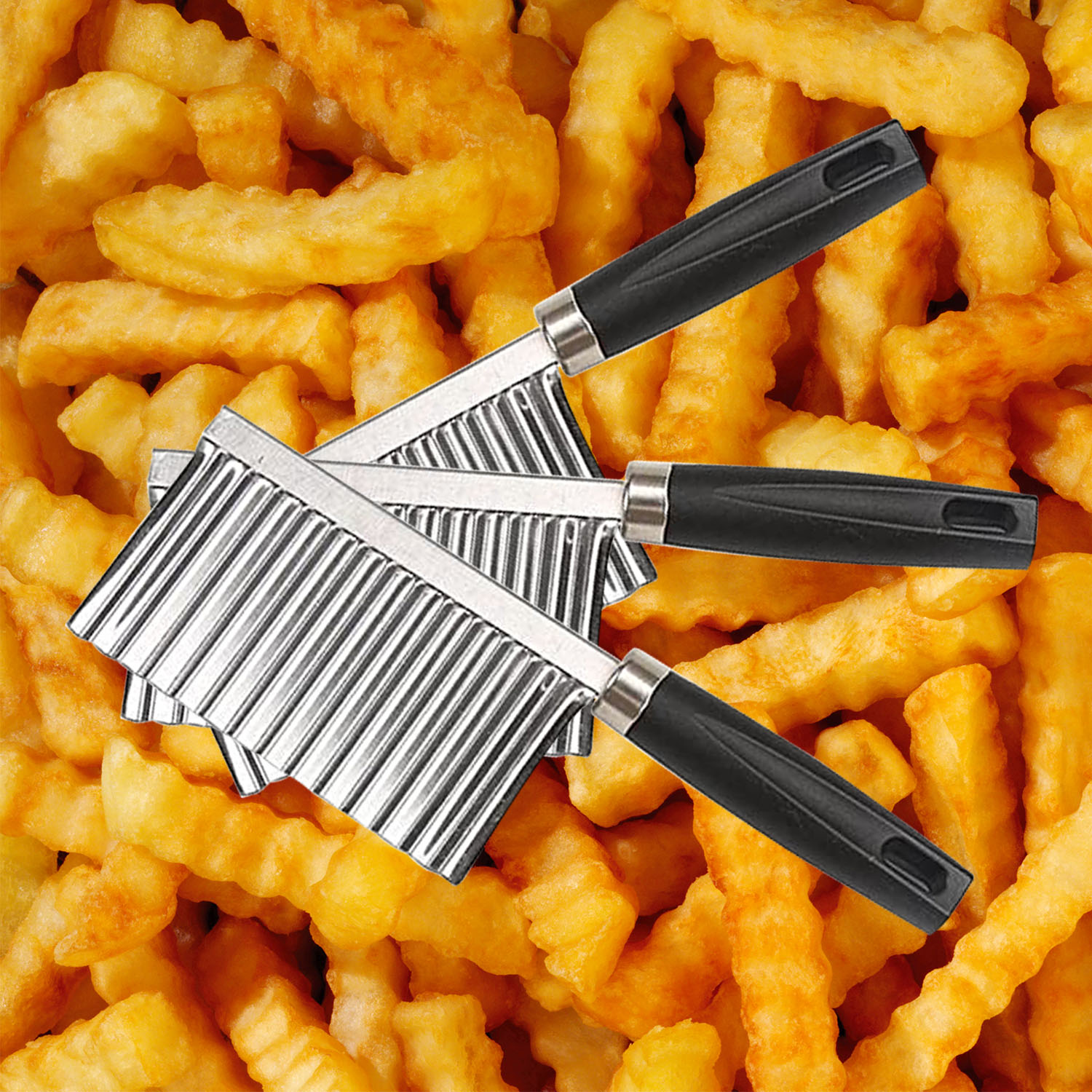 Cuchillo cortador para freír francés arrugado, patatas fritas de zanahoria, verduras, utensilios de cocina para freír francés, cuchillo ondulado multifuncional de acero inoxidable