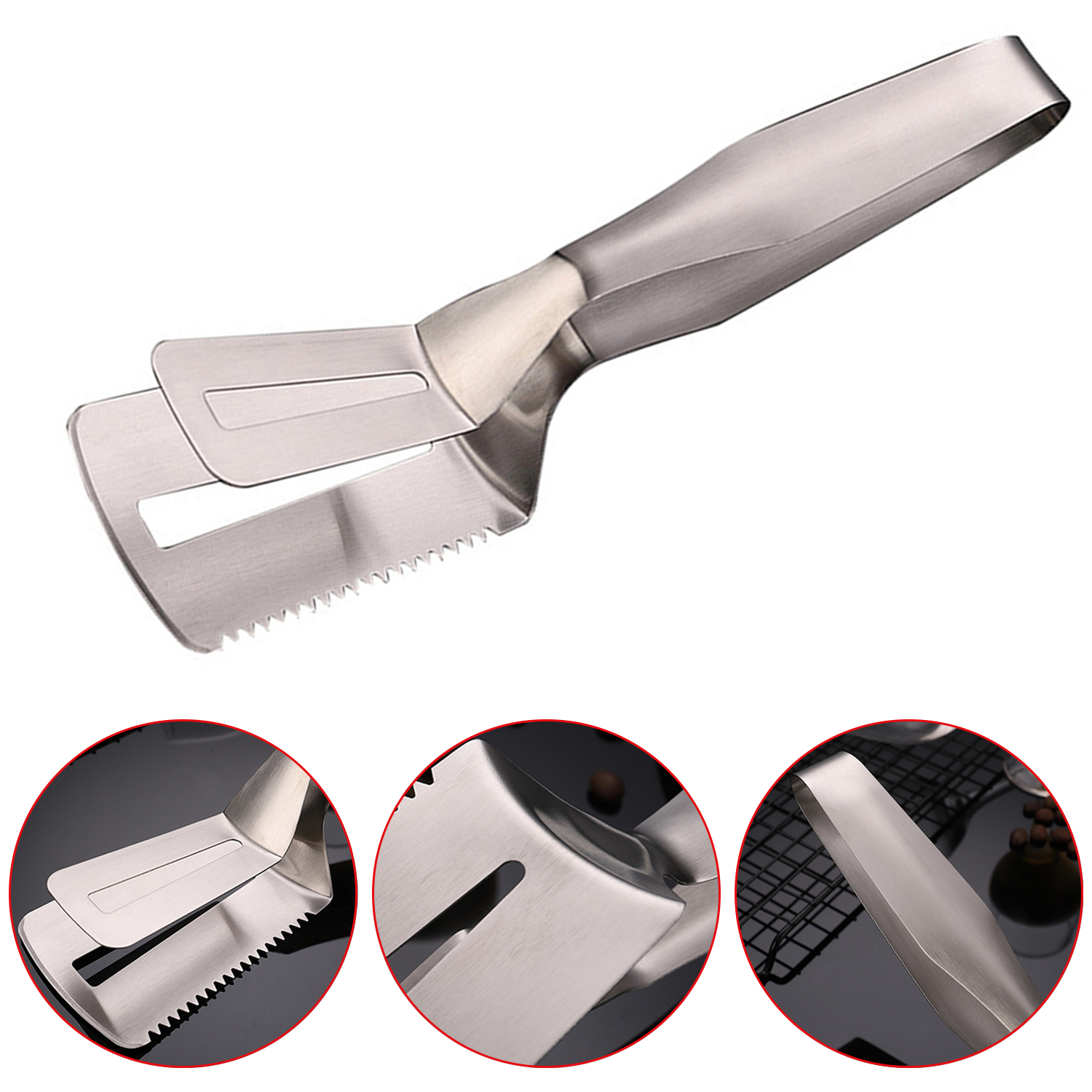 Stainless Steel Barbecue Clamp Frying Steak Fried Fish Clip Tong BBQ Non-Stick Barbecue Grilling Camping BBQ Kitchen Tools