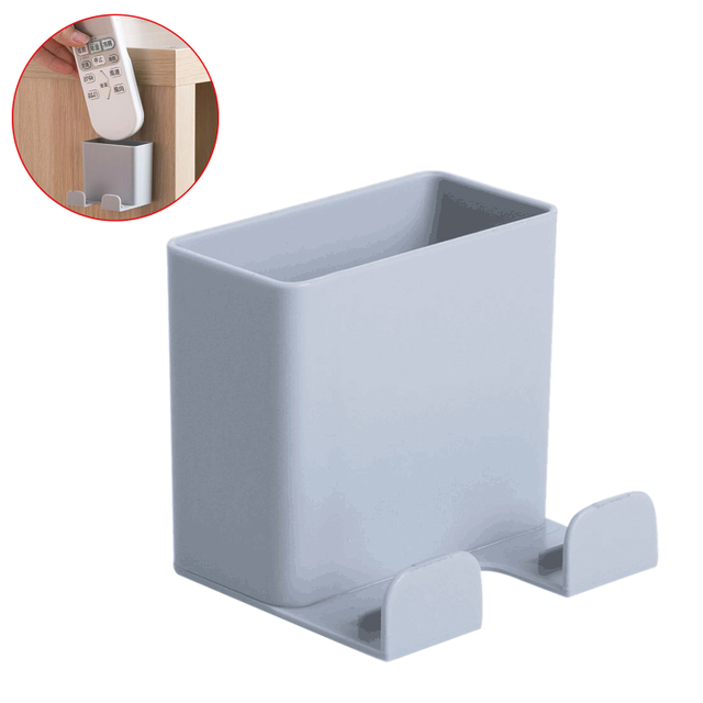 Caja de almacenamiento organizadora montada en la pared, caja de almacenamiento para aire acondicionado con Control remoto, contenedor de soporte para enchufe de teléfono móvil, 1 Uds.