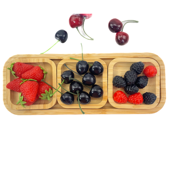 Bandeja de bambú para frutos secos, plato cuadrado para aperitivos, rejilla de madera de bambú, bandeja para frutos secos, aperitivos para el hogar, salsa de frutos secos, caja de fruta