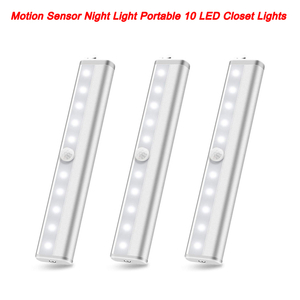Sensor de movimiento Luz nocturna Portátil 10 luces LED para armario 