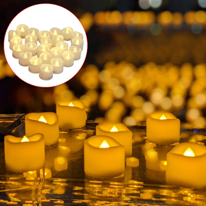 24 piezas de luces LED de té parpadeantes sin llama que funcionan con pilas, velas LED para el hogar, bodas, cumpleaños, decoración de fiestas, velas de iluminación
