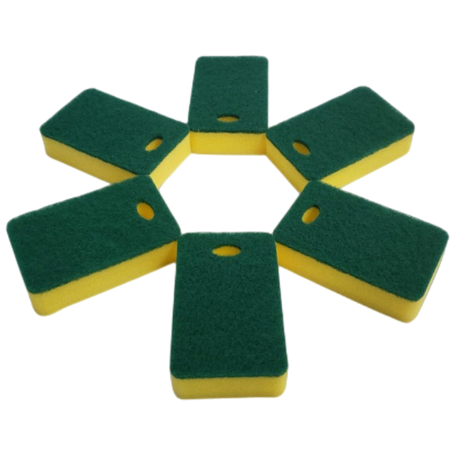 Esponja para fregar de alta resistencia, doble cara, pegamento para inmersión de alta densidad, esponja para lavar platos, paño con esponja de arena, cien paños de limpieza, esponja de limpieza para cocina colgante
