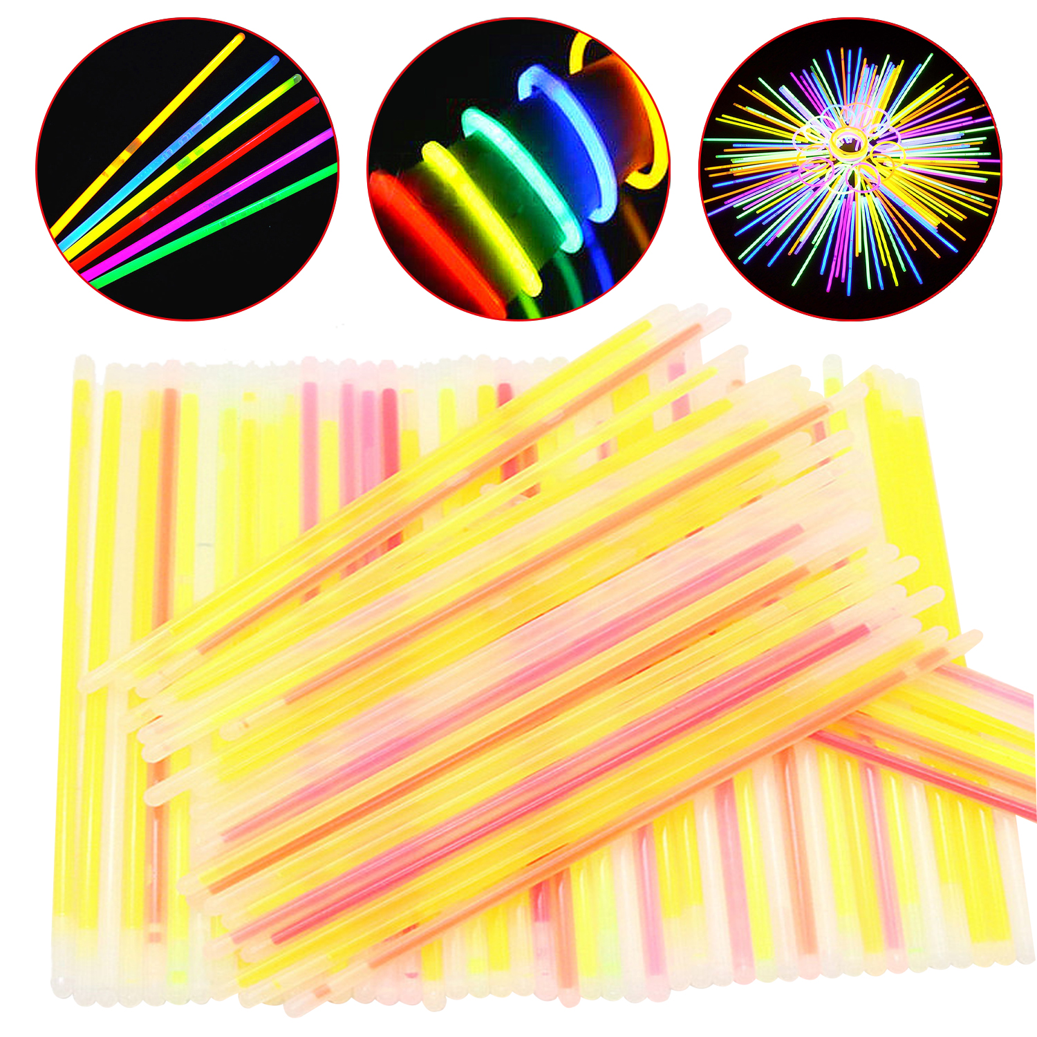 20 CM * 5 MM suministros creativos para fiestas y festivales bailando Unisex colorido palo brillante desechable