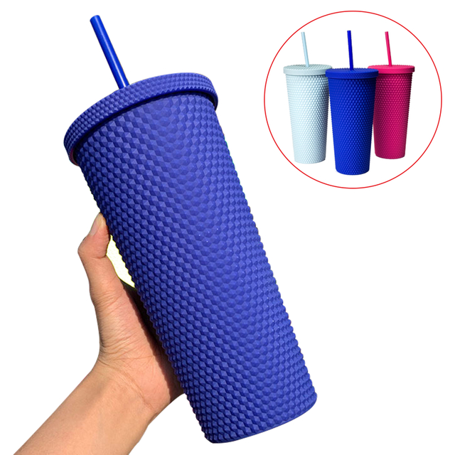 Vaso mate de diamante de 710ml y 24oz, taza con tachuelas, tienda de copa de paja, venta al por mayor, precio de fábrica de Dropshipping