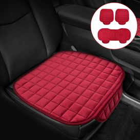 Venta al por mayor, funda para asiento de coche de 3 uds, funda para cojín de asiento de coche antideslizante cálida de felpa de invierno, conjunto con bolsillo de almacenamiento