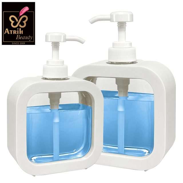 Botella dispensadora de jabón y loción recargable elegante de 300 ml y 500 ml