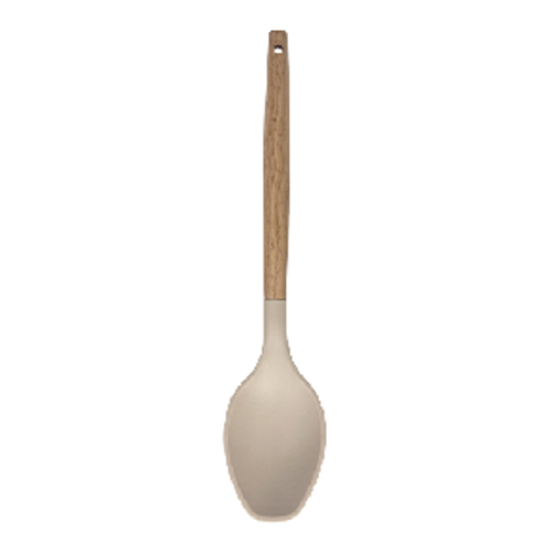 Cucharón de silicona premium con mango de madera