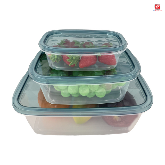 Juego de contenedores de almacenamiento de alimentos, tarros de plástico para alimentos, contenedor de cereales, contenedor de alimentos para verduras, 3 uds. 