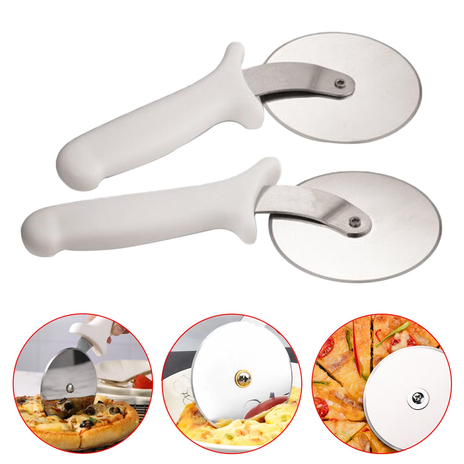 Stainless Steel Pizza Knife Single Wheel Cut Tools Household Waffle Cookies Cake Tools Thin Pie Knife Pizza Knife