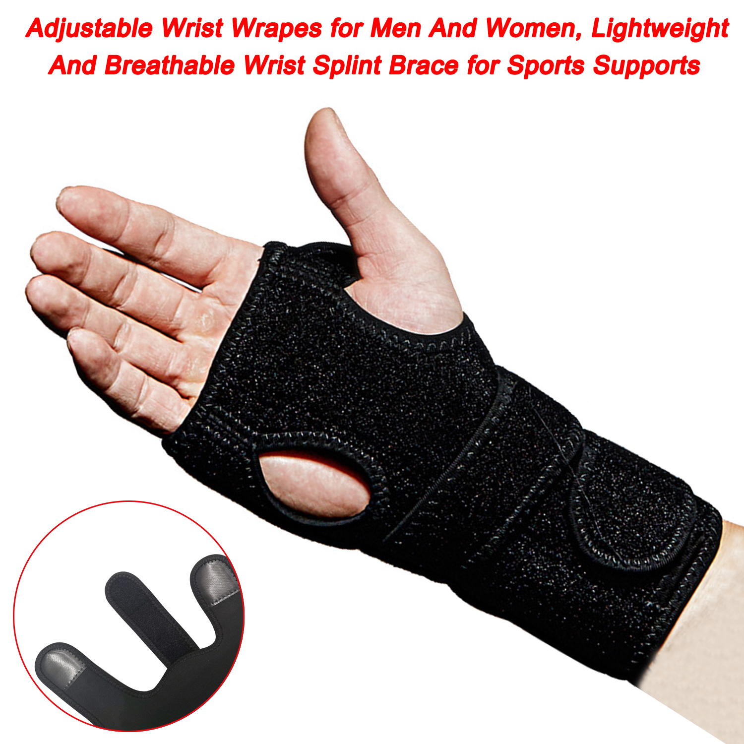 Adjustable Wrist Wraps for Men And Women Lightweight And Breathable Wrist Splint Brace for Sports Supports