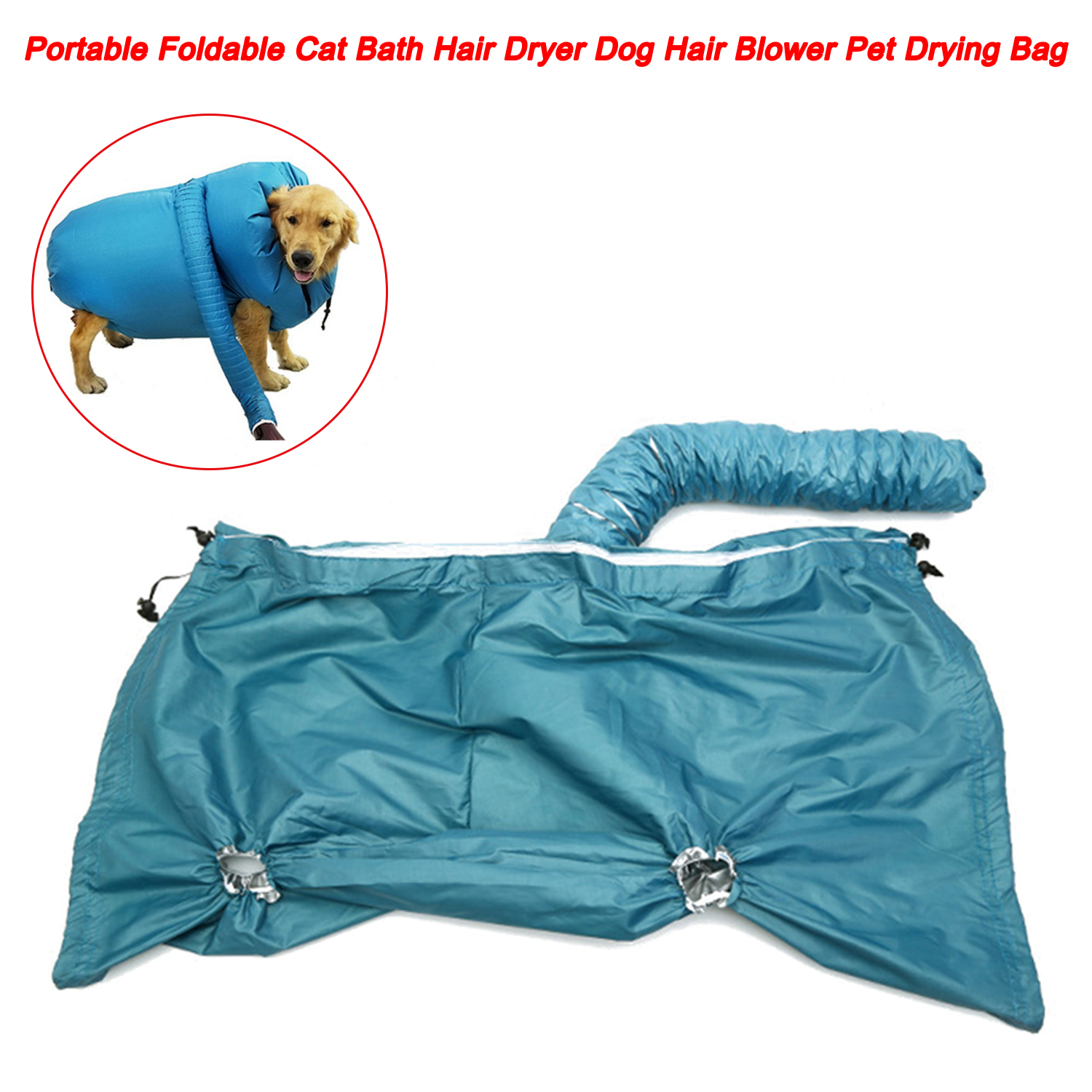 Secador de pelo plegable portátil para baño de gatos, soplador de pelo para perros, bolsa de secado para mascotas