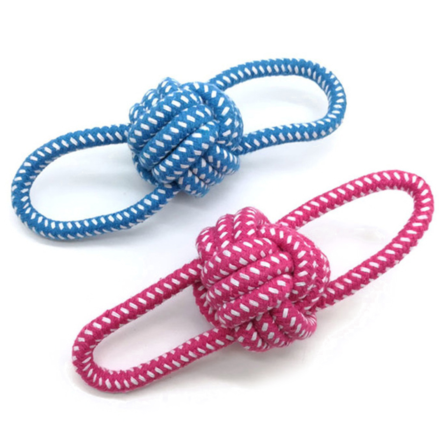 Double Ear Ball Pet Toy Double Handle Rope Knot Pet Toys Dog Toy Interactive Chewing Rope Ball Toy