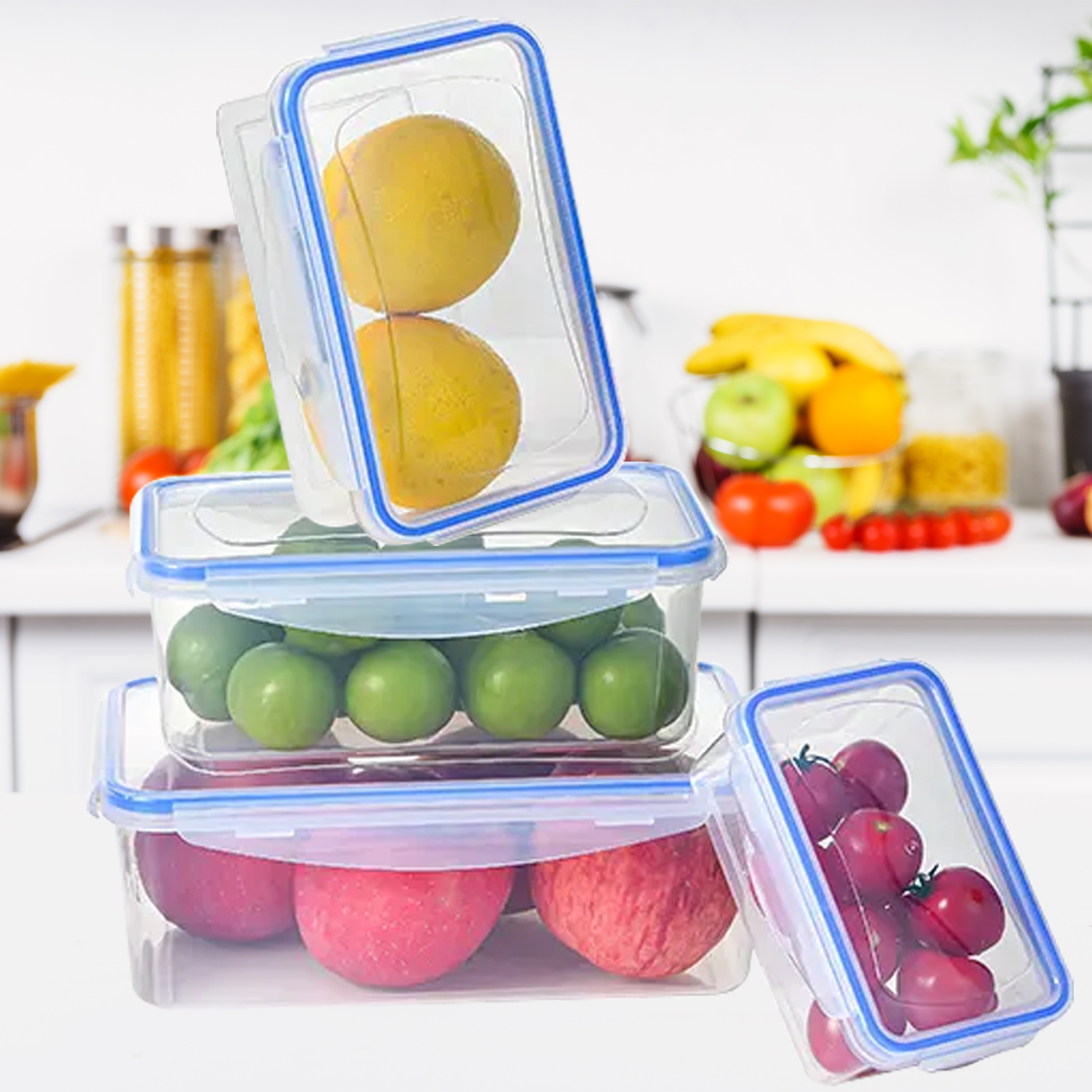 Contenedores de almacenamiento de alimentos con tapas Caja hermética de mantenimiento fresco del refrigerador de almacenamiento de alimentos