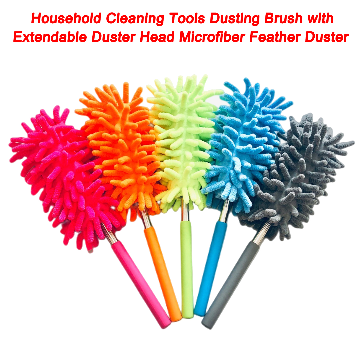 Wholesale Household Cleaning Tools Dusting Brush with Extendable Duster Head Microfiber Feather Duster