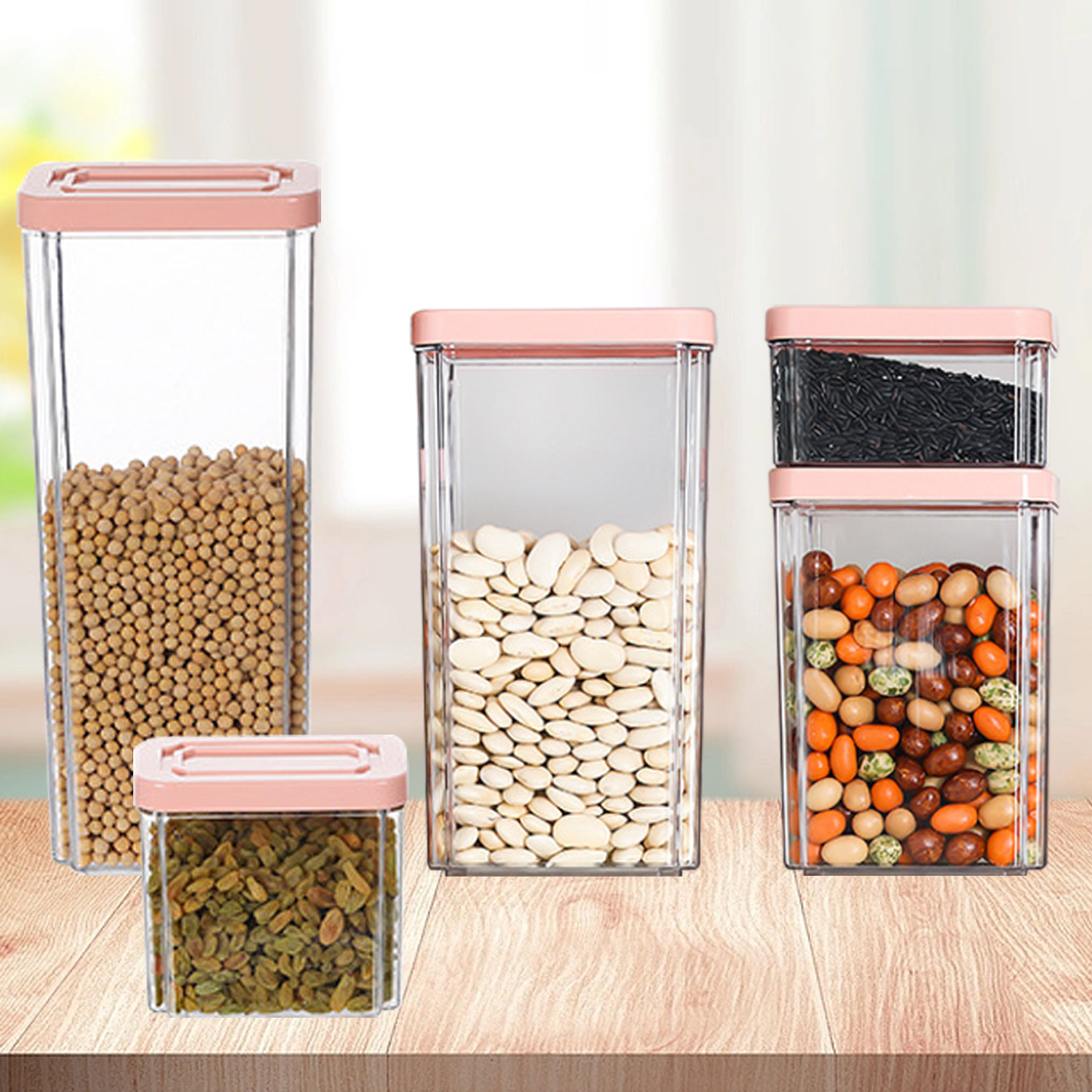 Kitchen Storage Bottles Jar Airtight Canister With Lid Candy Food Jar Container Bottle Coffee Bean Pasta Grain Oatmeal Jar