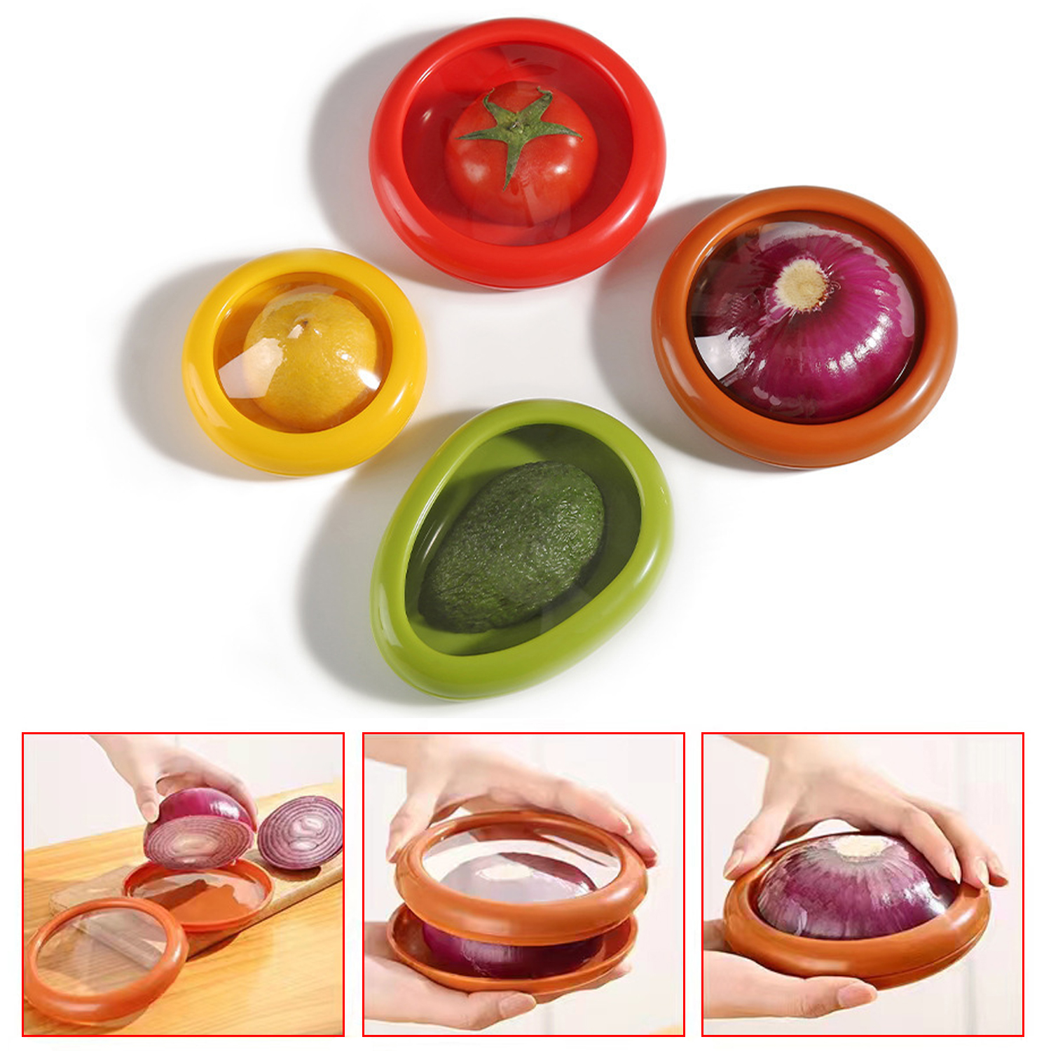 Caja de almacenamiento de cocina, fruta, verdura, crujiente, aguacate, limón, tomate, cebolla, mantenimiento fresco para contenedor