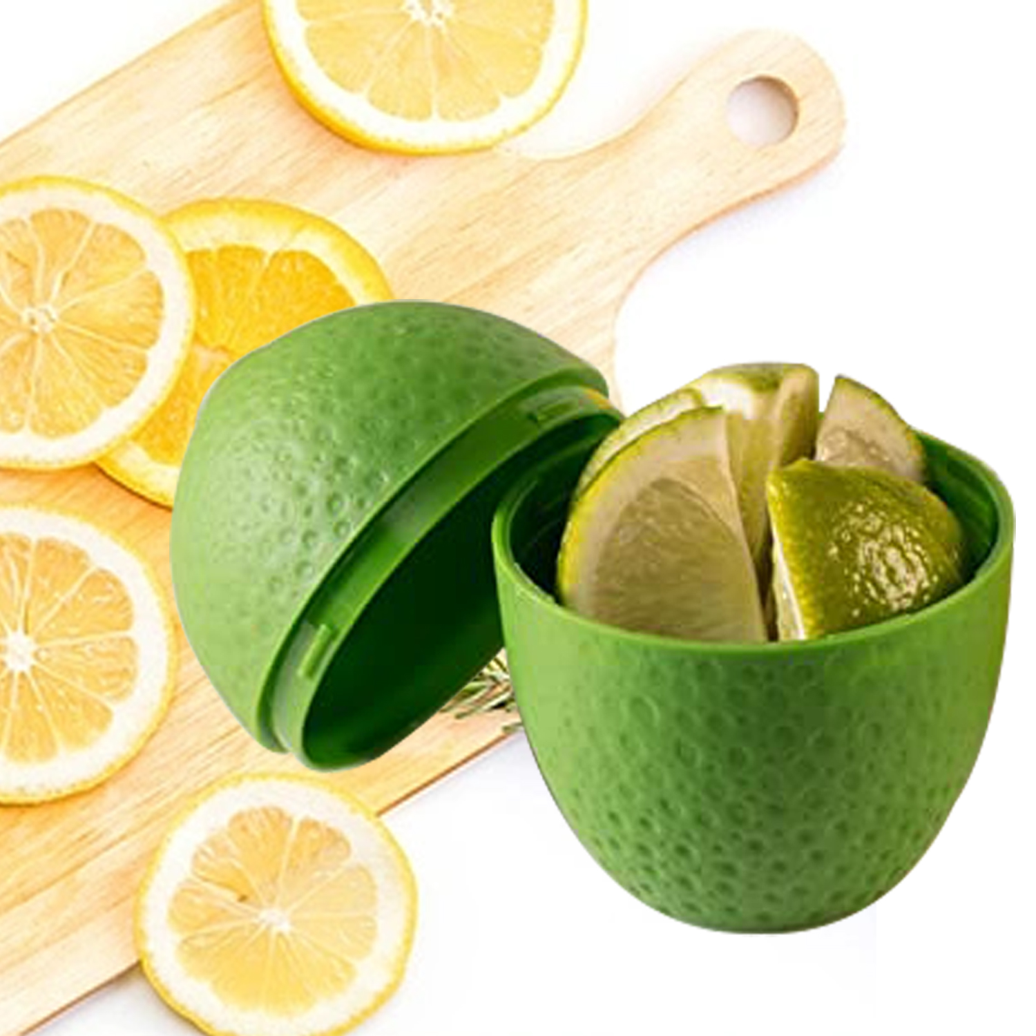 1 unidad de caja de almacenamiento de naranja fresca, contenedor de plástico protector de limón y lima, caja a prueba de humedad en forma de naranja para fruta