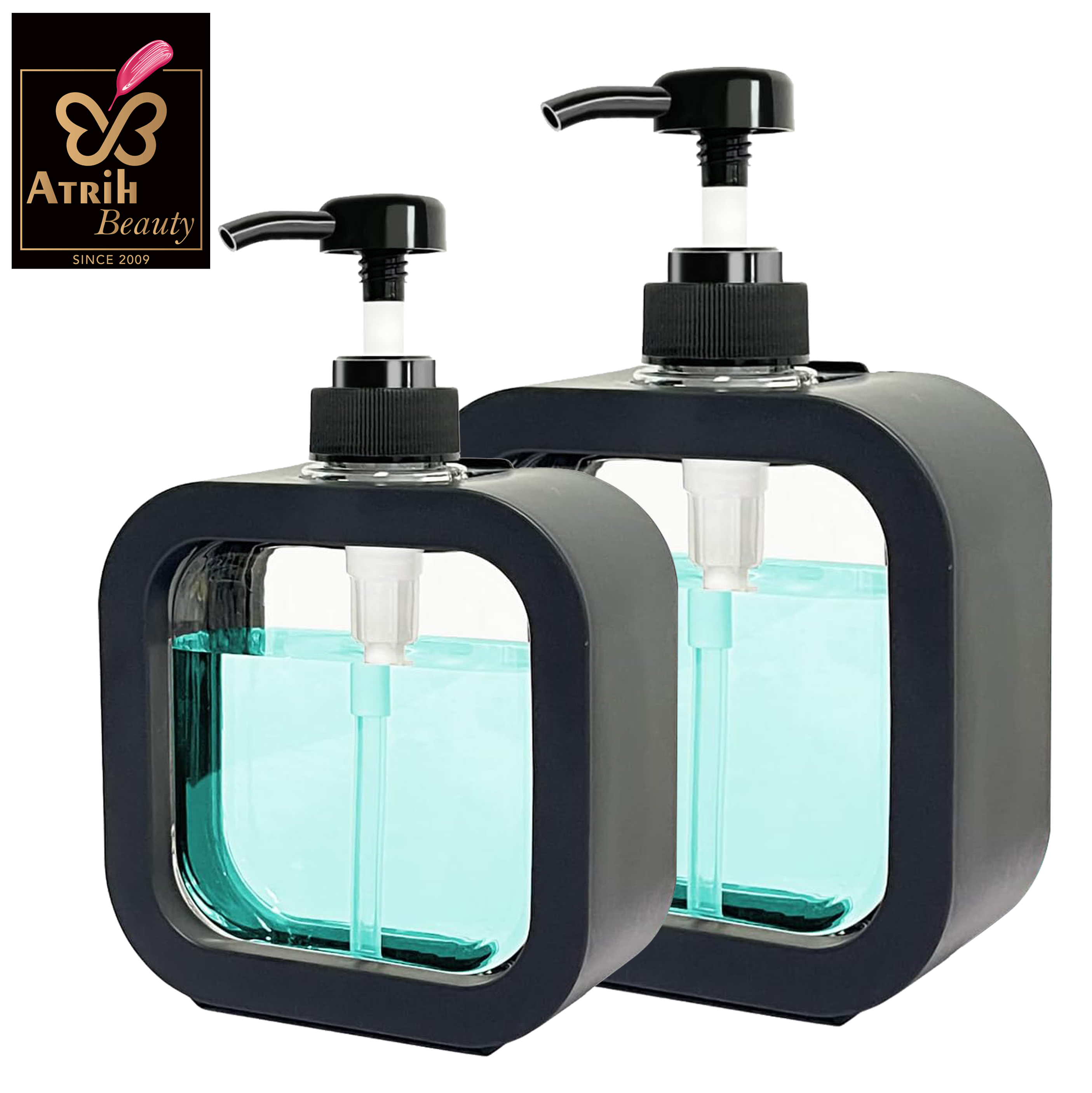 Botella dispensadora de jabón y loción recargable elegante de 300 ml y 500 ml