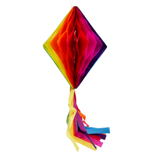 Linterna de papel multicolor en forma de diamante