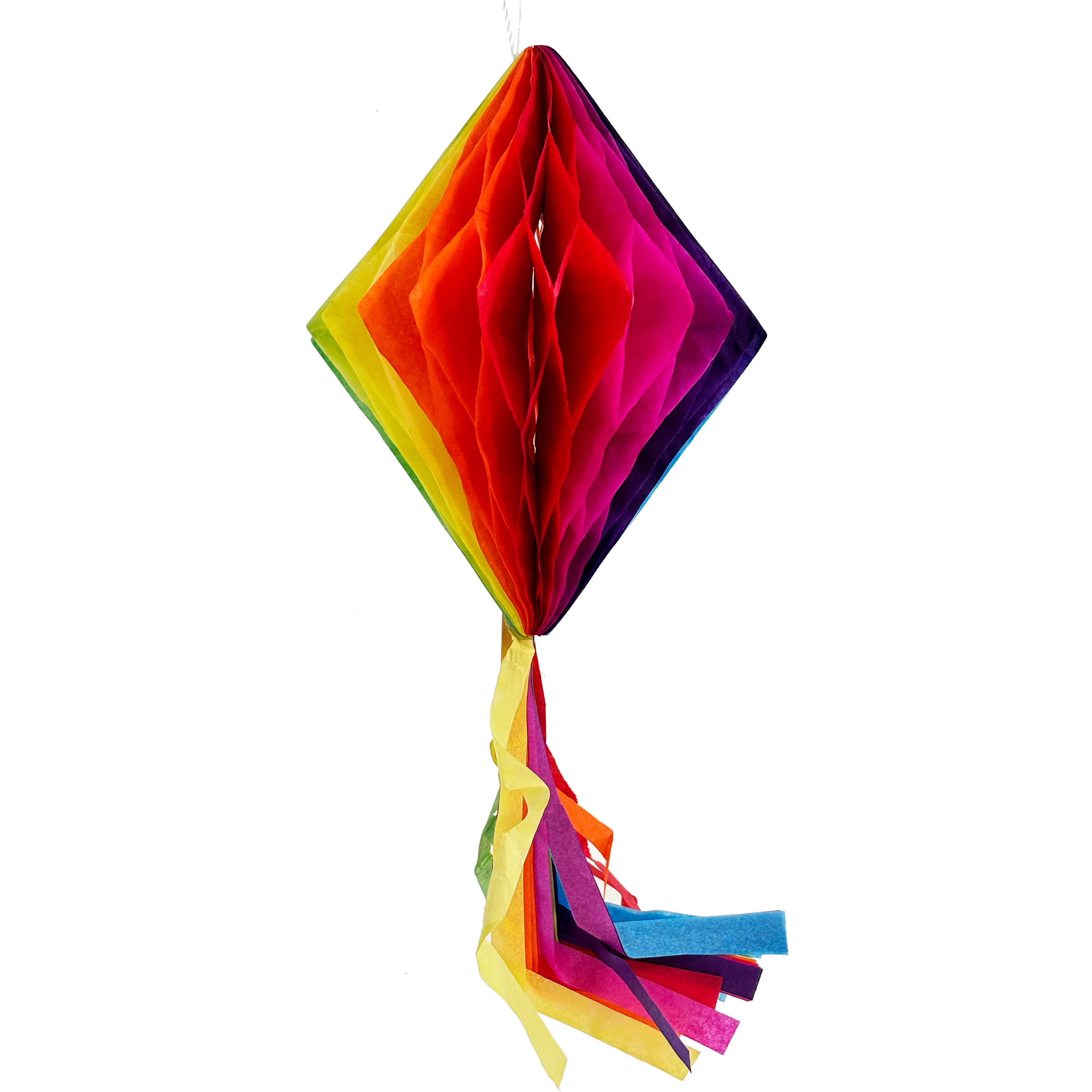 Linterna de papel multicolor en forma de diamante