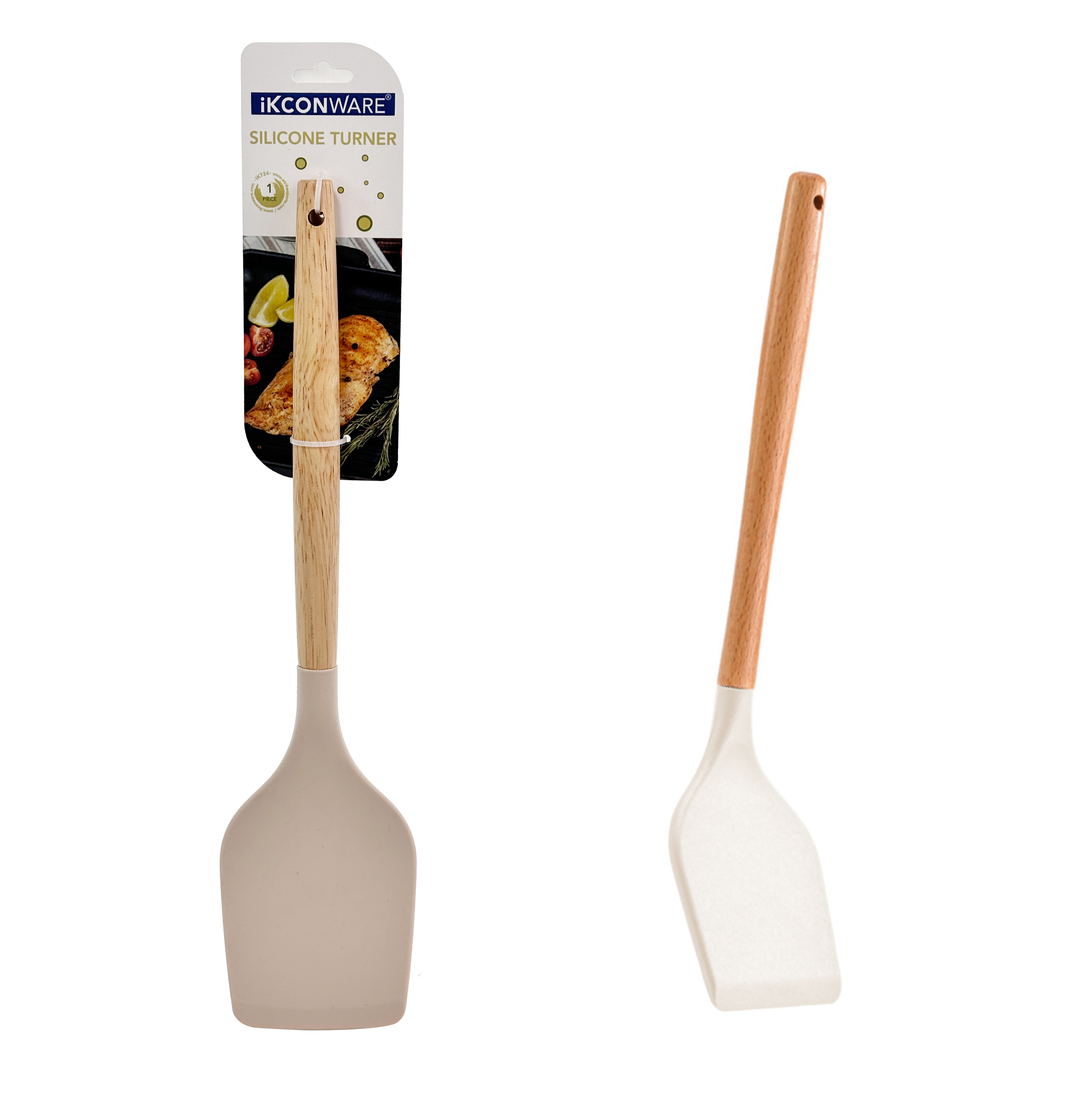 Turner de silicona con mango de madera