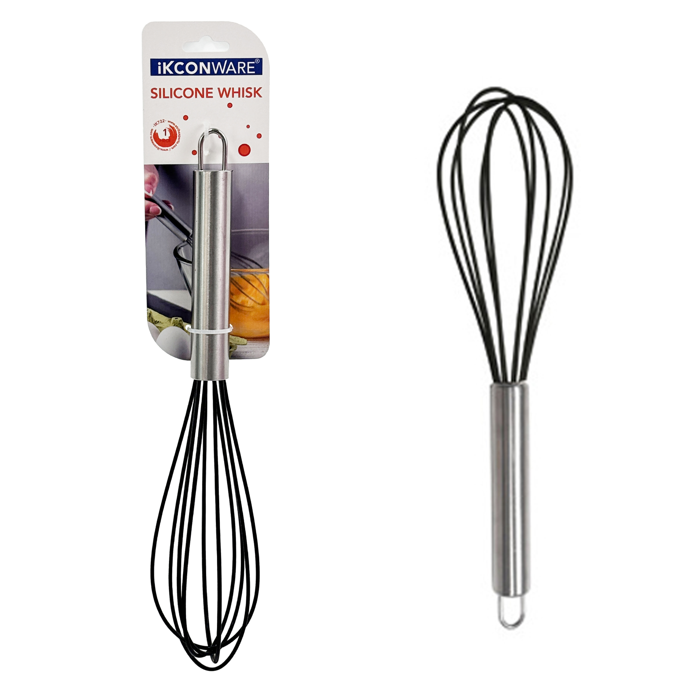 Batidor de silicona con mango de acero inoxidable