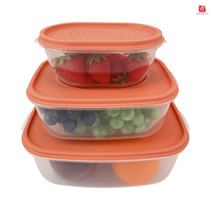 3 unids/set caja de almacenamiento de mantenimiento fresco contenedor de alimentos de plástico refrigerador contenedor de almacenamiento de frutas y verduras