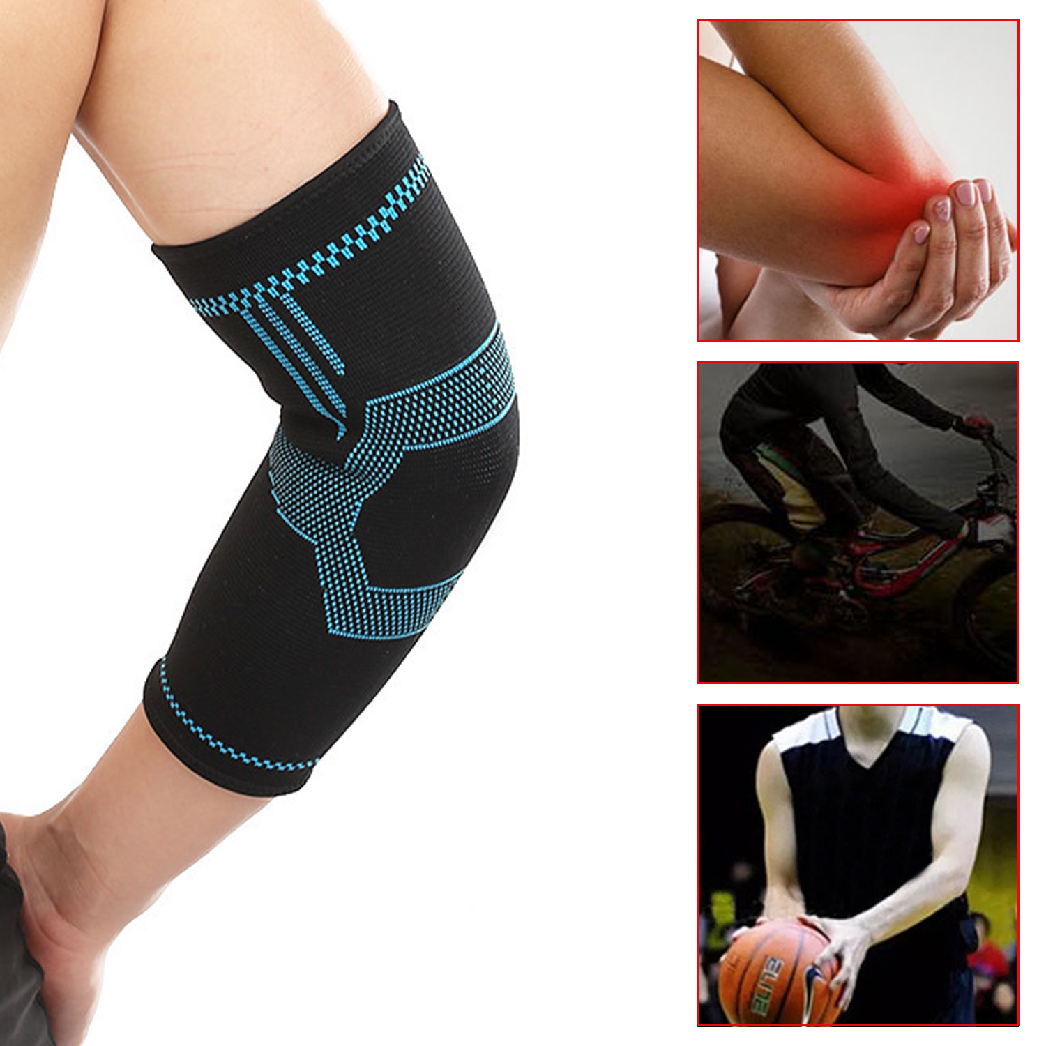 Knitted Elbow Brace Fitness Elastic Weaving Elbow Sleeve Training Elbow Support Brace