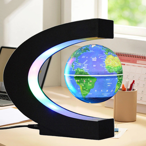 Globo flotante Luces LED Forma de C Levitación magnética Globo flotante Mapa mundial para decoración de escritorio Luces LED 