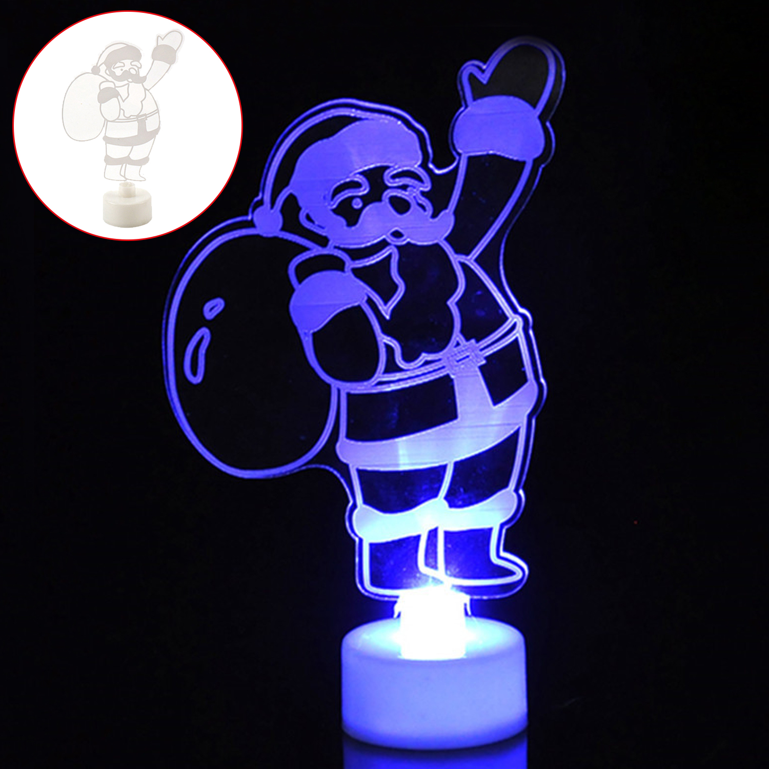 LED Decoración navideña Luces nocturnas Intermitente Navidad Papá Noel Muñeco de nieve Árbol de Navidad Luces Lámpara Adorno