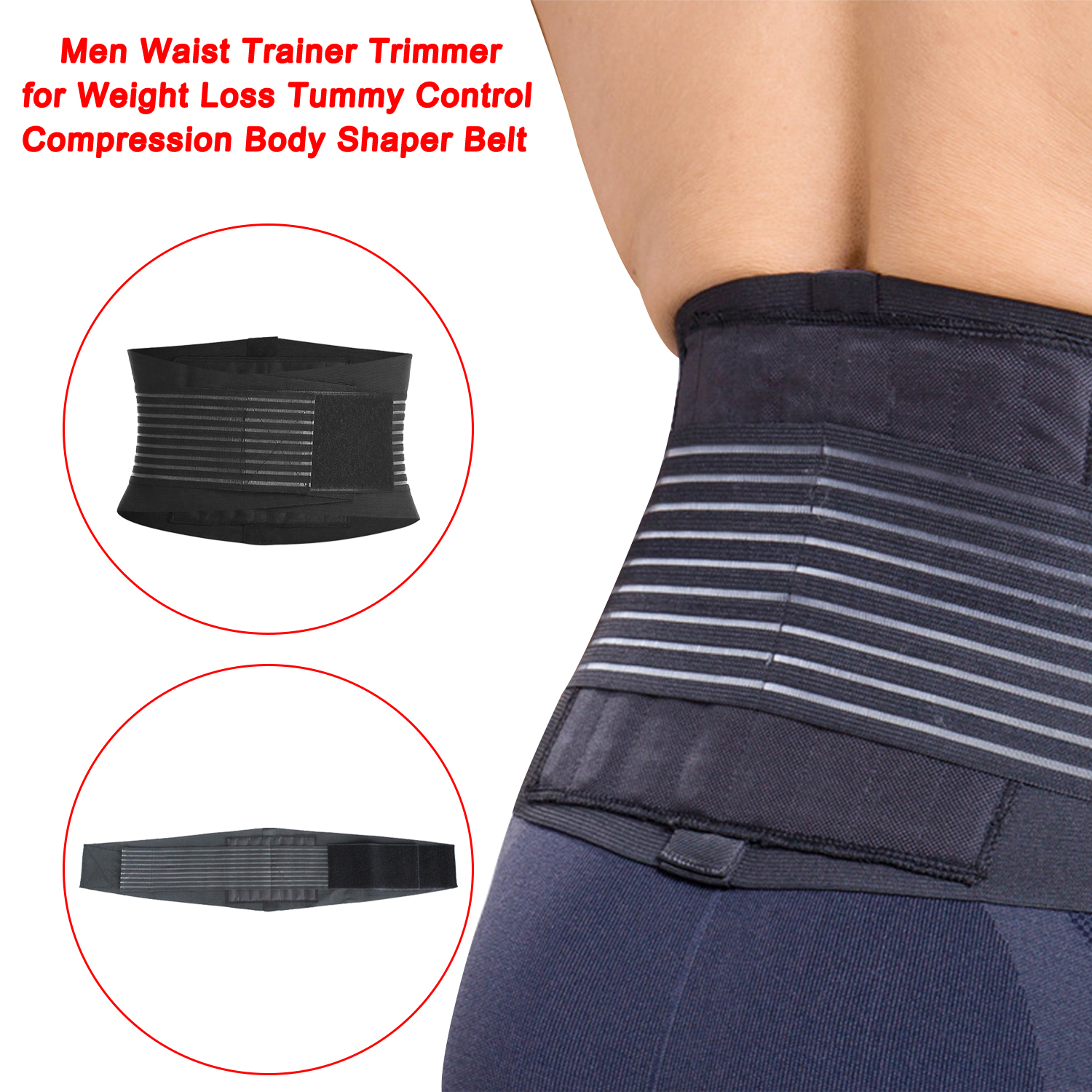 Entrenador de cintura para hombres, recortador para pérdida de peso, Control de barriga, cinturón moldeador de cuerpo de compresión