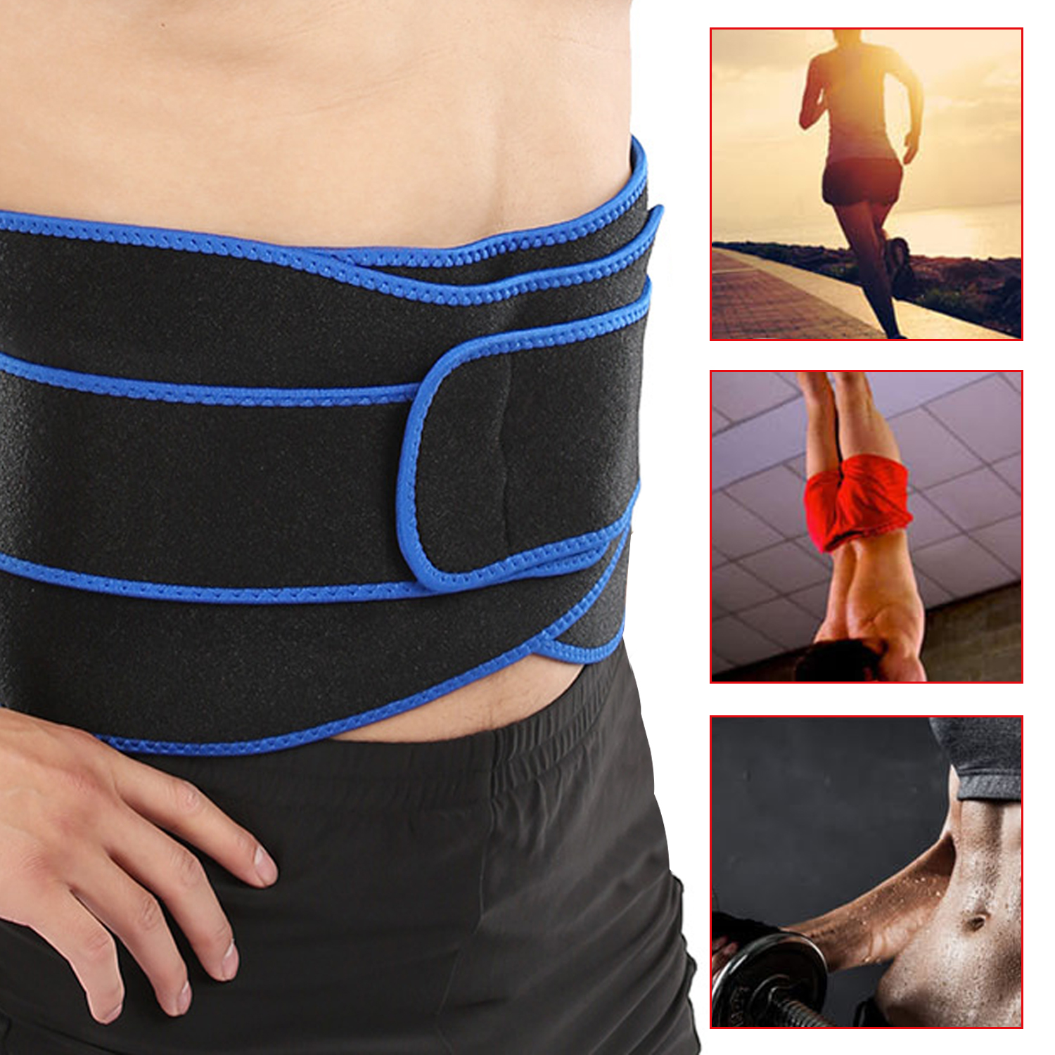 Entrenador de cintura elástica, cinturón deportivo para Fitness, cinturón reductor de cintura, cinturón delgado para el vientre para Fitness Unisex