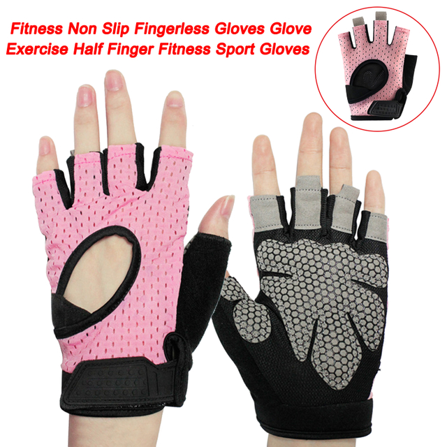 Fitness antideslizante guantes sin dedos levantamiento de pesas hombres mujeres guante ejercicio medio dedo Fitness deporte guantes