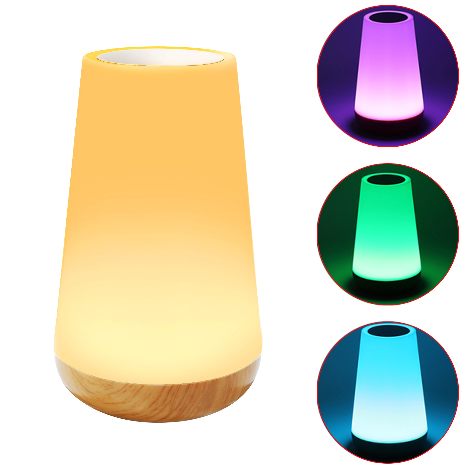 Luz nocturna RGB con Control remoto, lámpara regulable táctil, lámparas de mesa portátiles, lámpara de noche recargable por USB