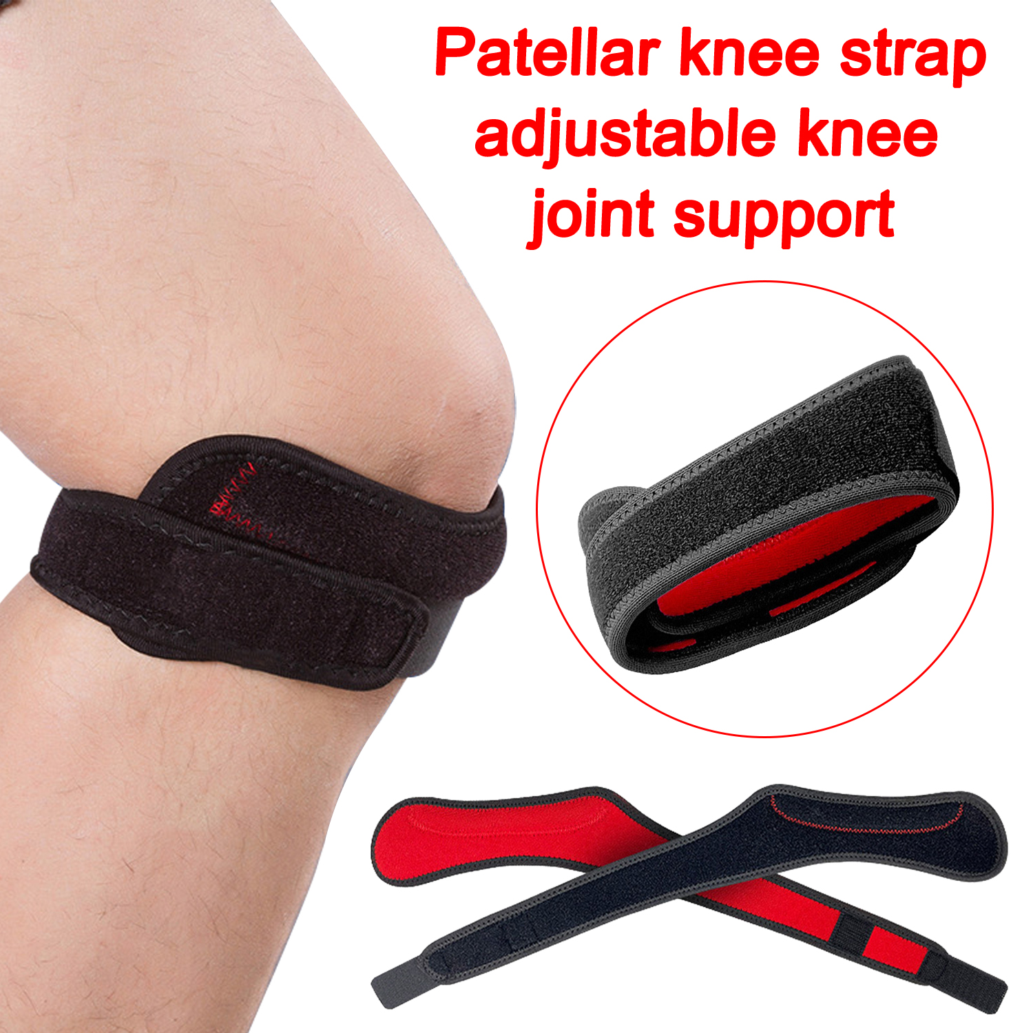 Correa de soporte ajustable para el tendón rotuliano, rodillera, banda de soporte estabilizador del tendón rotuliano para aliviar el dolor de rodilla, baloncesto y correr