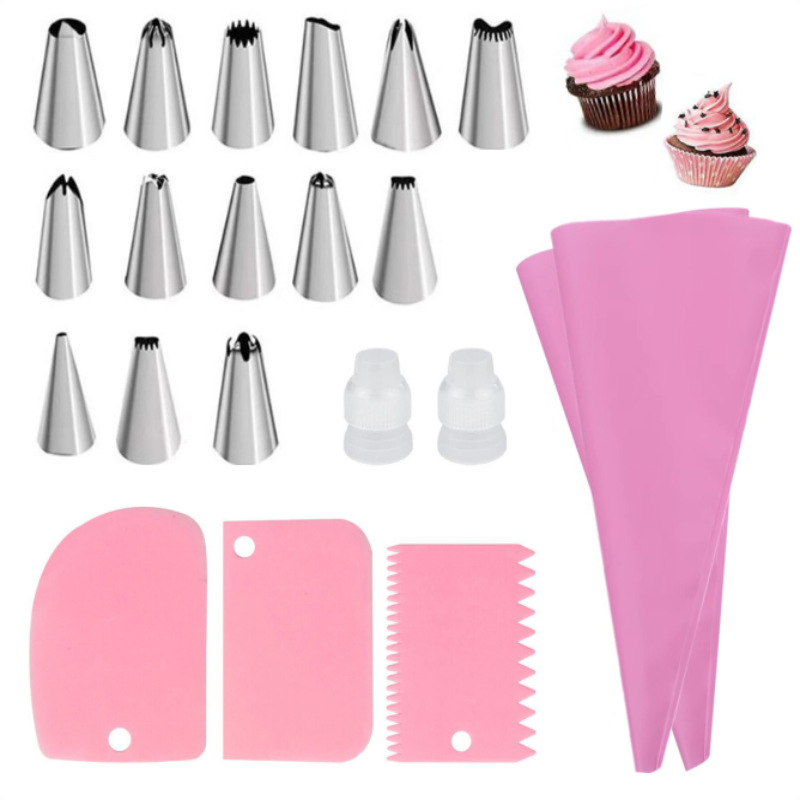 Kit profesional para decoración de pasteles: juego de 21 piezas con mangas pasteleras y puntas