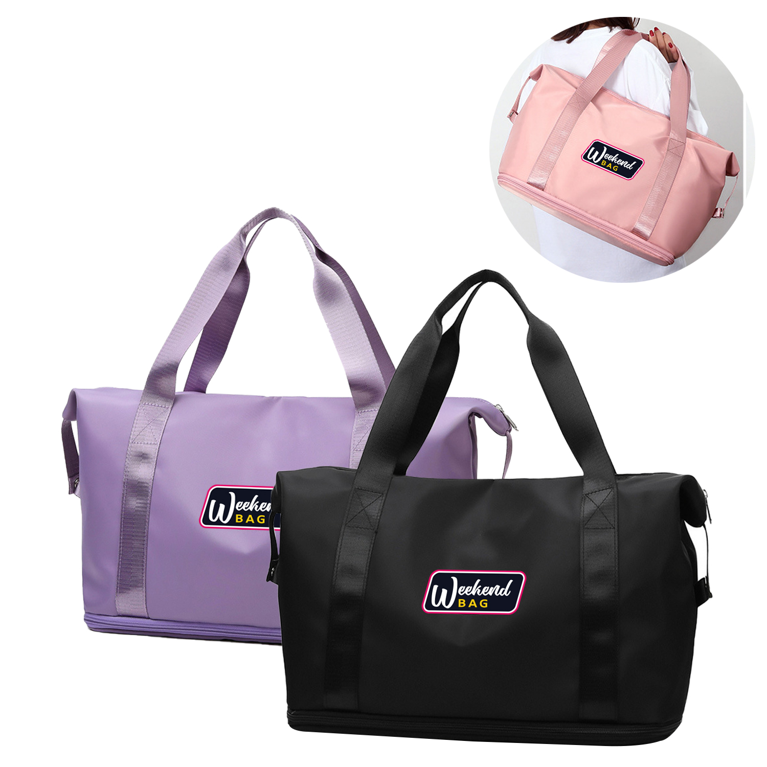 Travel Bag Women Shoulder Bag Quality Casual Handbag Double Zipper Expansion Bag Large Female Bag Fashion New Luggage Bag