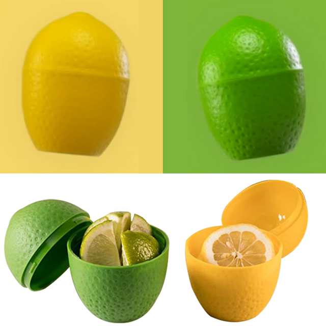 1 unidad de caja de almacenamiento de naranja fresca, contenedor de plástico protector de limón y lima, caja a prueba de humedad en forma de naranja para fruta