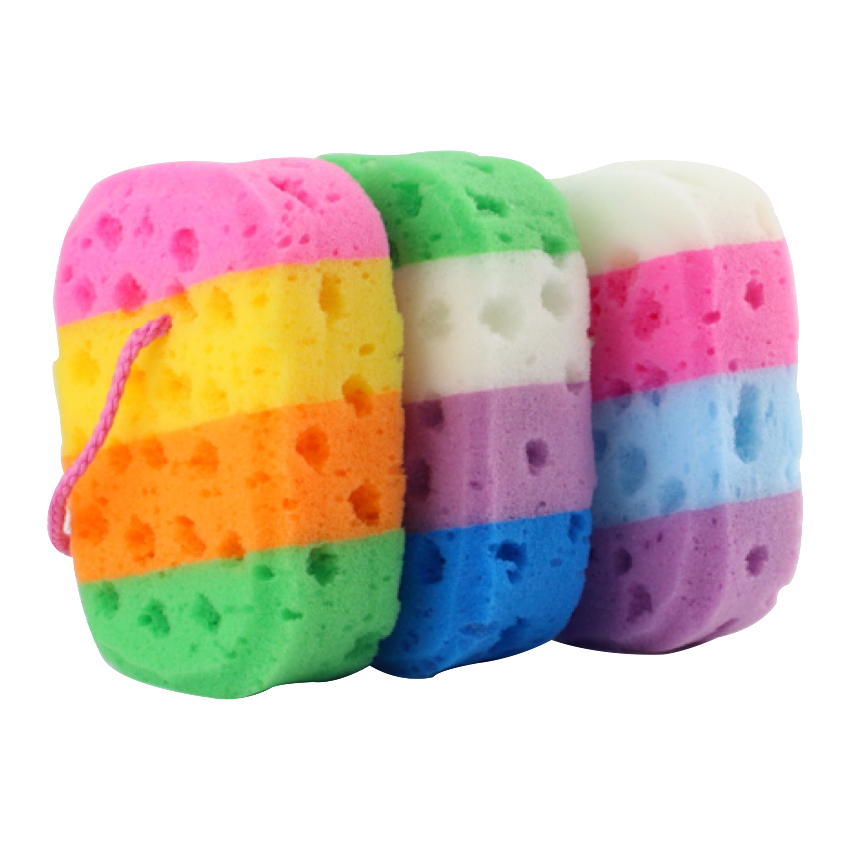 Esponja de baño exfoliante colorida